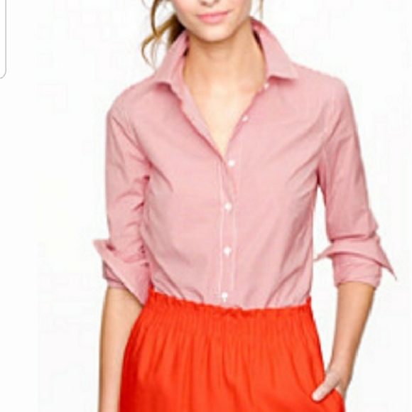 J. Crew Tops - J.CrewButton Down Shirt Size Small Red White